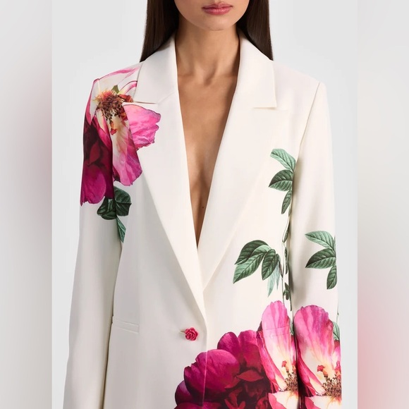 Alice + Olivia Denny Boyfriend Blazer in Empress Bloom Off White- New with Tags - Picture 6 of 8